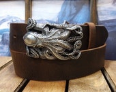 Artisan Handcrafted Octopus Sea Kraken Leather Belt - Etsy display picture 2