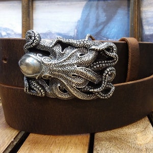 Sea Kraken Octopus Leather Belt