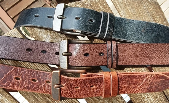 Vintage Double Leather Belt - Etsy
