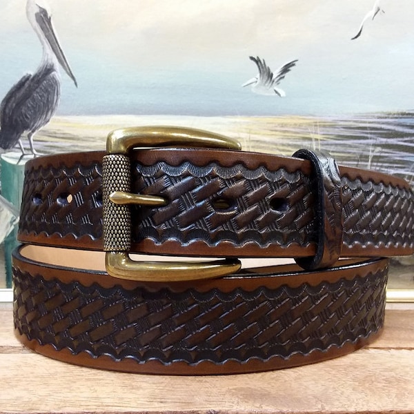 mens basket weave belt