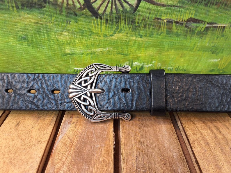 Artisan Handcrafted Celtic Knot Embossed Leather Belt image 9