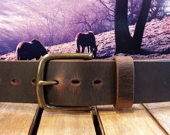 Artisan Handcrafted Crazy Horse Distressed Leather Belts