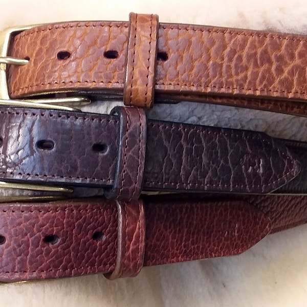 American Bison Leather Belt Etsy