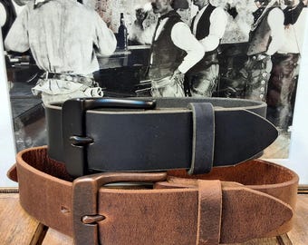 Artisan Handcrafted Merek Crazy Horse Distressed Leather Belt