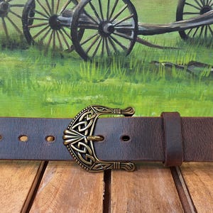 Artisan Handcrafted Celtic Knot Embossed Leather Belt image 10