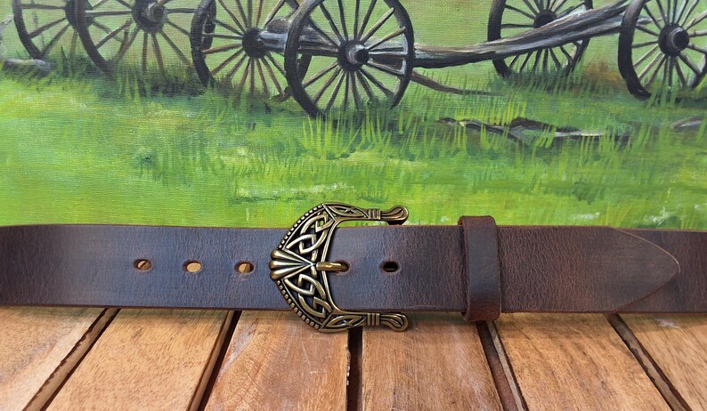 Artisan Handcrafted Celtic Knot Embossed Leather Belt image 10