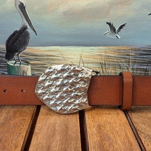Permit School Fishing Leather Belt