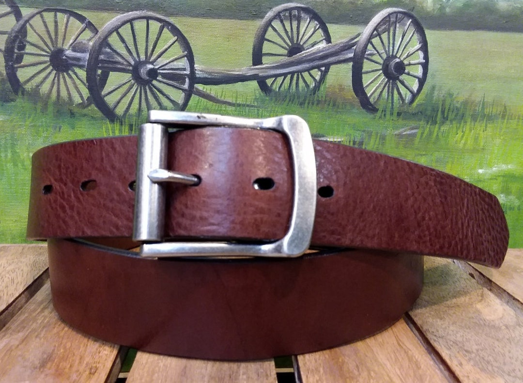 Artisan Handcrafted Dunham Roller Bar Leather Belt - Etsy