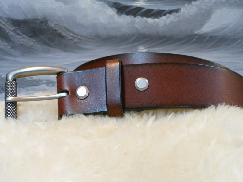 Antique Hand Dye Leather Belt Etsy