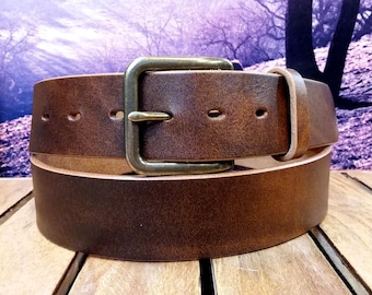 Artisan Handcrafted Bomber Brown Casual Leather Belt