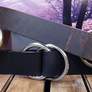 Double  O Ring Leather Cinch Belt