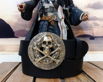 Genuine Vintage UGO CACCIATORI Sterling Skull Pirate Belt Unisex