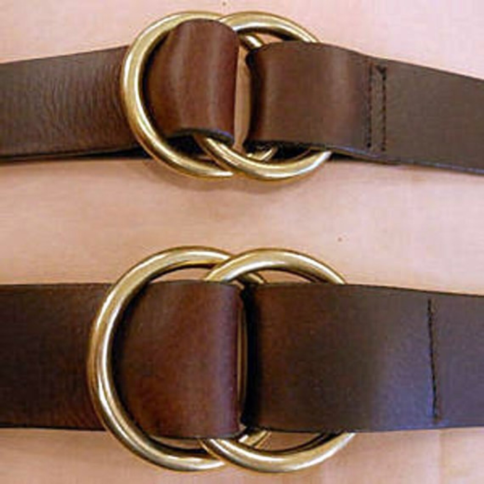 Double Ring Leather Cinch Belt Etsy