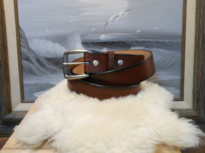 Antique Hand Dye Leather Belt Etsy