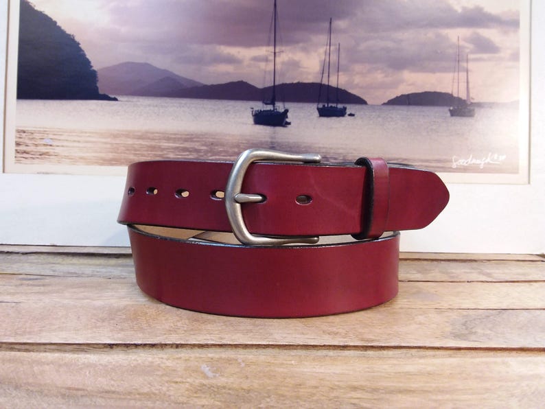 Artisan Handcrafted French Connection Hand Dye Leather Belt image 2