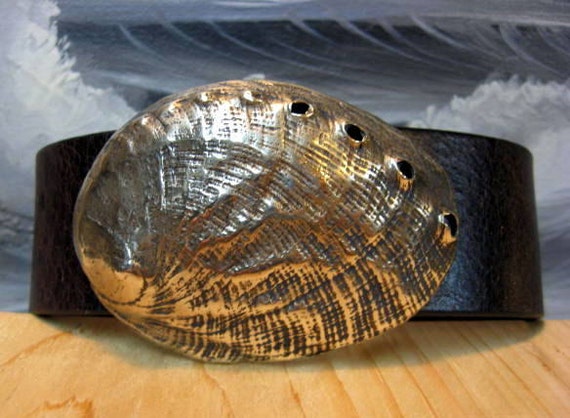 Artisan Handcrafted California Abalone Shell Leather Belt - Etsy display picture 1