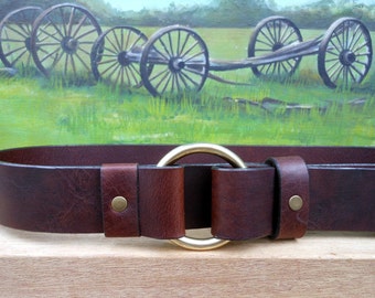 Double O Ring Leather Cinch Belt - Cellar Leather