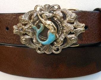 Small Mermaid Buckle Leather Belt