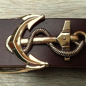 Artisan Handcrafted Ships Anchor Solid Brass Belt Buckle