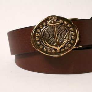 Anchor Rope Leather Sailing Belt