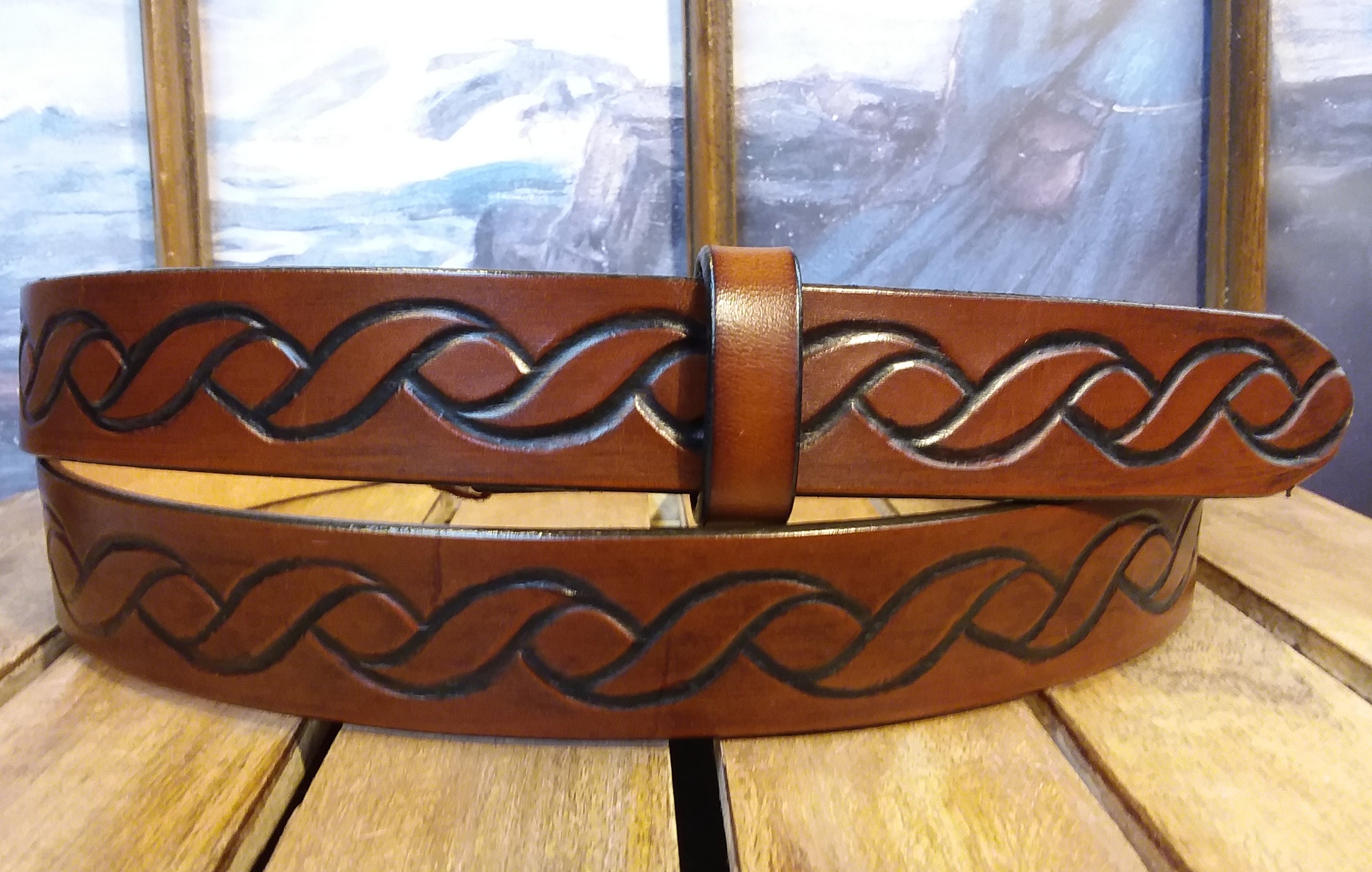 Rope Embossed Leather Belt