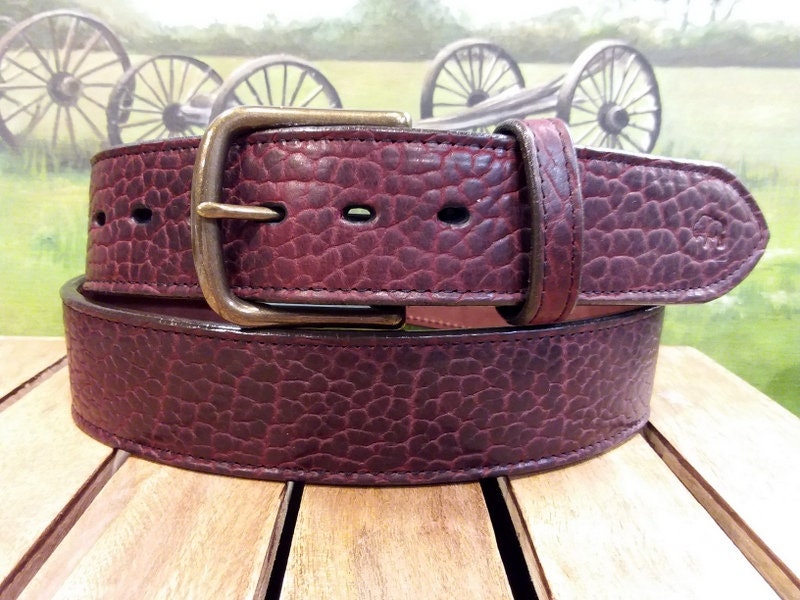 American Bison Wide Leather Belt Etsy UK