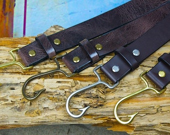 Cape Cod Fish Hook Leather Belt