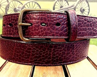 Artisan Handcrafted American Bison Wide Handmade Leather Belts