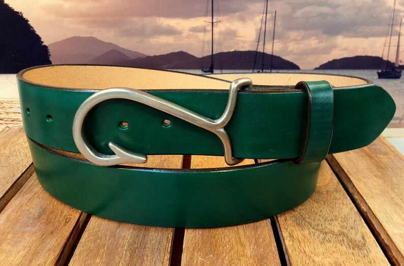 Artisan Handcrafted French Connection Hand Dye Leather Belt image 8