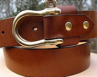 Pin Shackle Leather Sailing Belt
