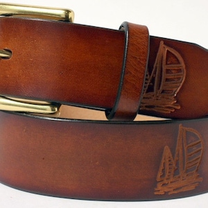 Set Sail Leather Sailing Belt
