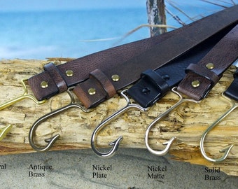 Fish Hook Leather Belt