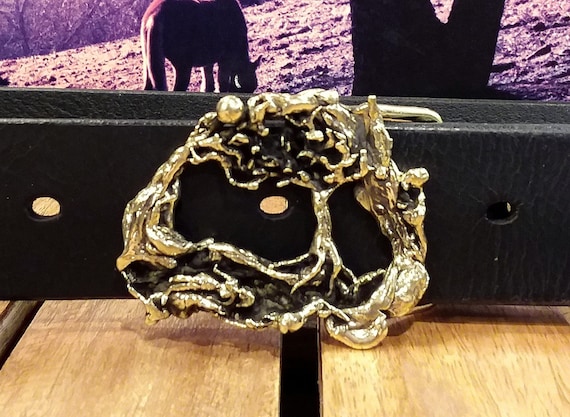 Richard Kaish Vintage Tree of Life Handmade Leather Belt - Etsy display picture 2