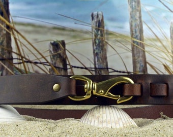 Swivel Snap Hook Leather Belt