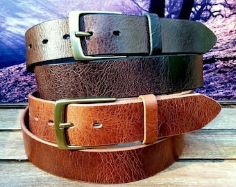 Water Buffalo Vintage Glazed Leather Belts