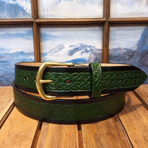 Artisan Handcrafted Celtic Knot Embossed Leather Belt image 5