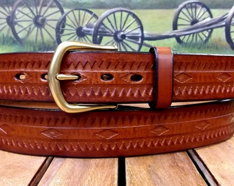 Southwest Embossed Leather Belt