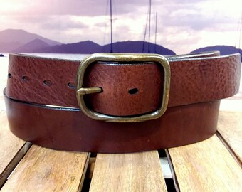 Artisan Handcrafted Aztec Shrunken Grain Leather Belt