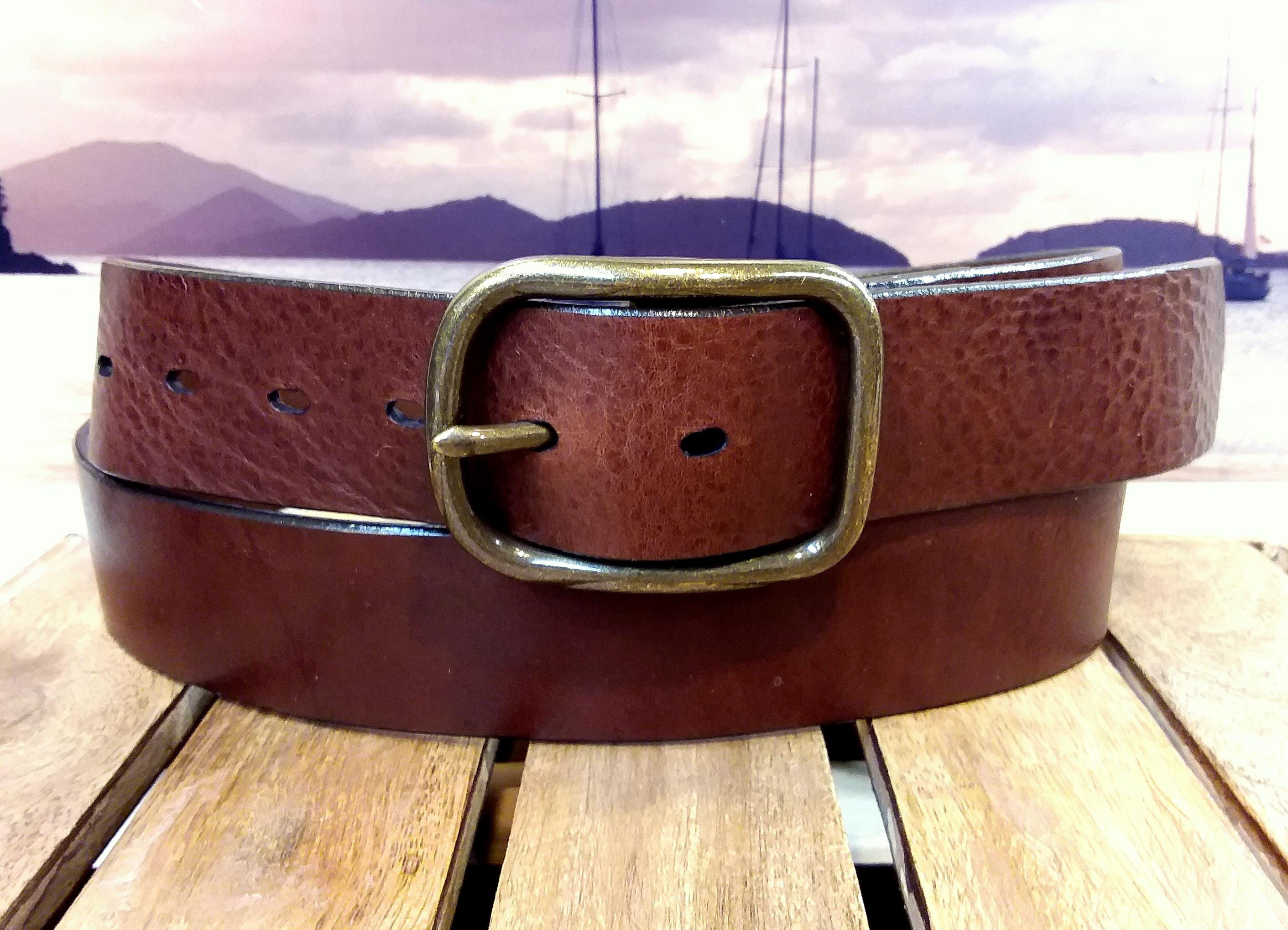 Artisan Handcrafted Aztec Shrunken Grain Leather Belt