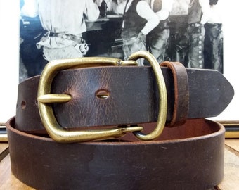 Ceinture Merek en cuir effet vieilli Crazy Horse