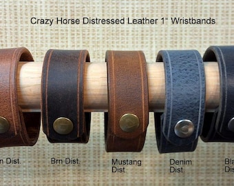 Artisan Handcrafted Crazy Horse Distressed Leather Cuff Bracelet Wristband