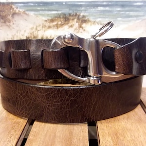 Snap Shackle Leather Sailing Belt