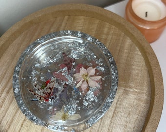 Juego de posavasos de resina / Posavasos de resina / Posavasos de resina de flores / Posavasos hechos a mano