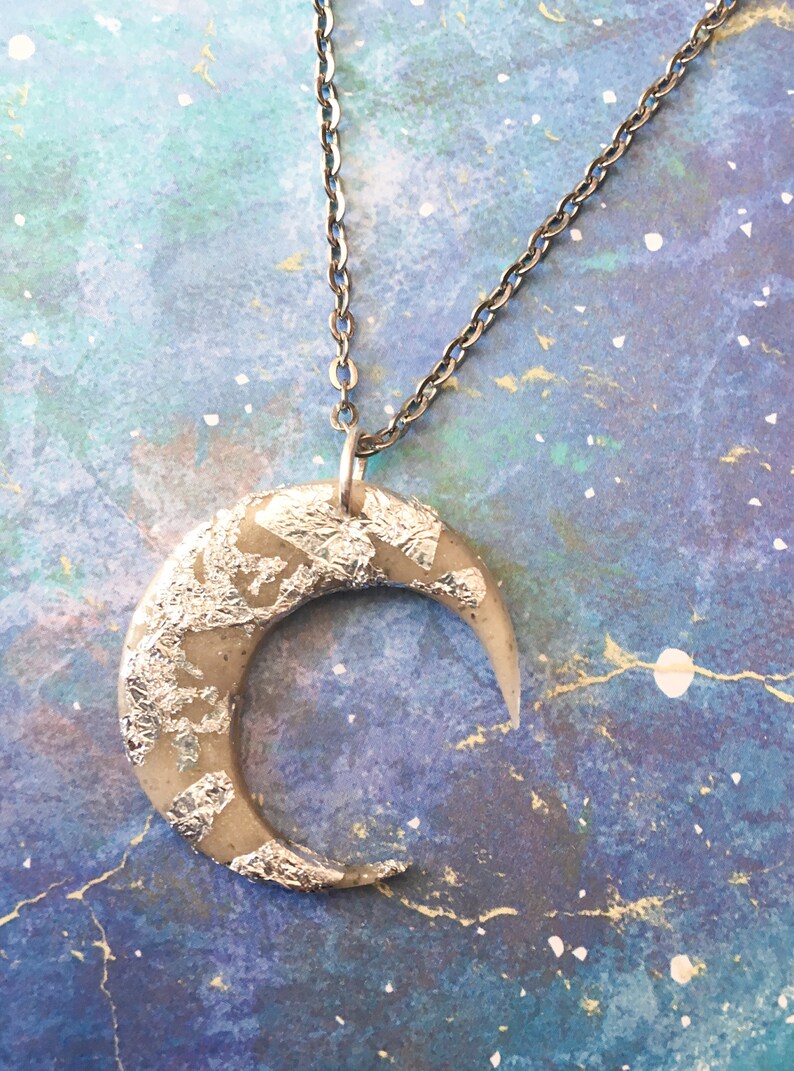 Silver Moon Pendant Necklace