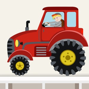 Sticker mural « Tracteur XS » Ferme personnalisable Chambre enfant Chambre bébé Stickers muraux Walltattoo