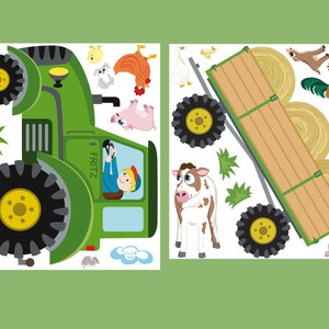 Wall Decal Tractor with trailer MAXI nursery Baby Room Wall Stickers Wall Decals farmer farm image 2