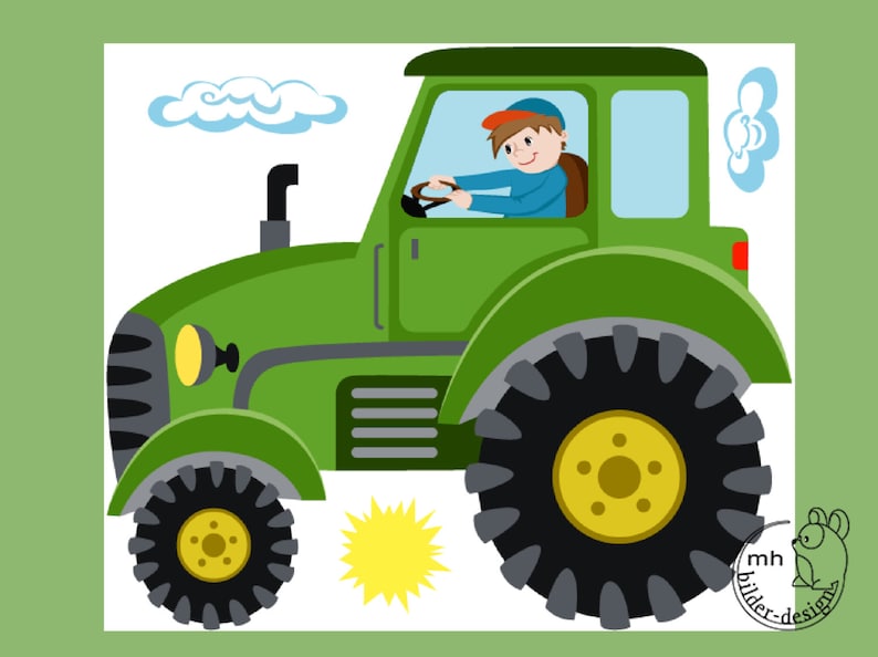 Wandtattoo Traktor XL Bauernhof personalisierbar | Etsy