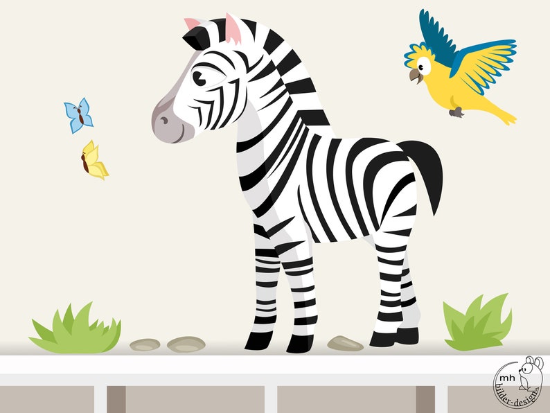 Wall decal Zebra safari from animal series africa children nursery image 1