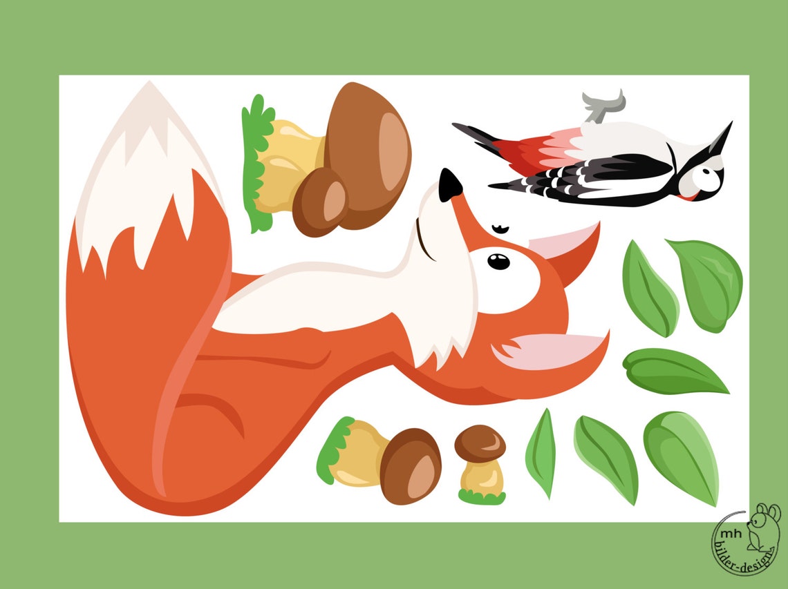 Wall Decal fox From Woodland Wall Sticker for Etsy