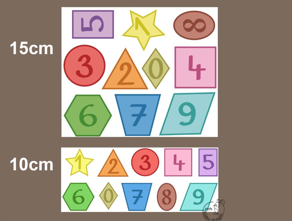 Wall Decal numbers Colors Shapes Study Nursery Etsy Singapore